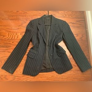 Sisley Women Strip Black Blazers